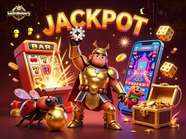 Engage in winning strategies at bonfireblockparty with a vibrant casino-themed illustration